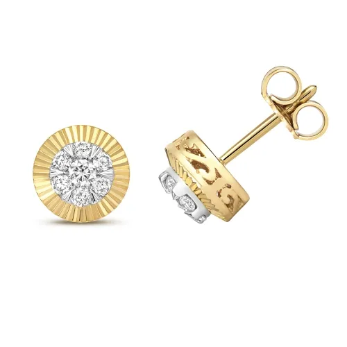 Diamond Studs with Dia Cut Bezel 0.50ct